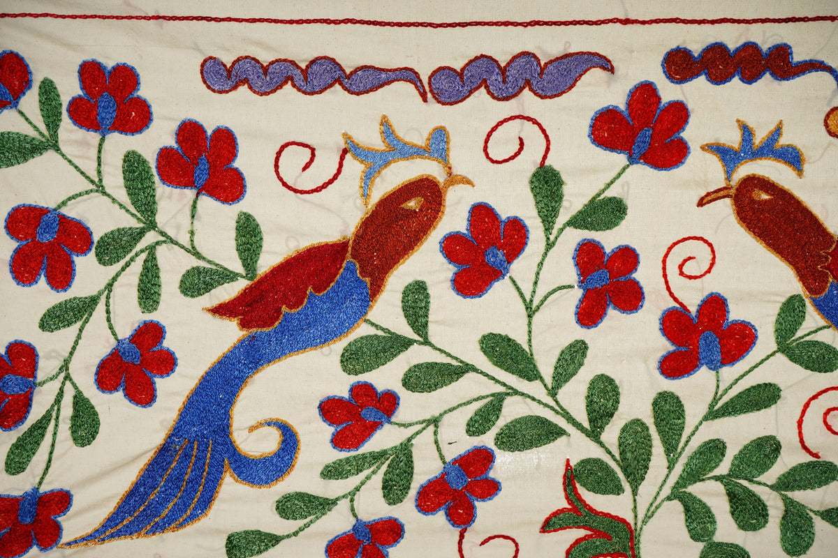 Kuş Desenli Suzani Yolluk 44 x 96 cm