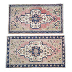Vintage Türk Yastık Halı 2'li Set 55 x 98 cm