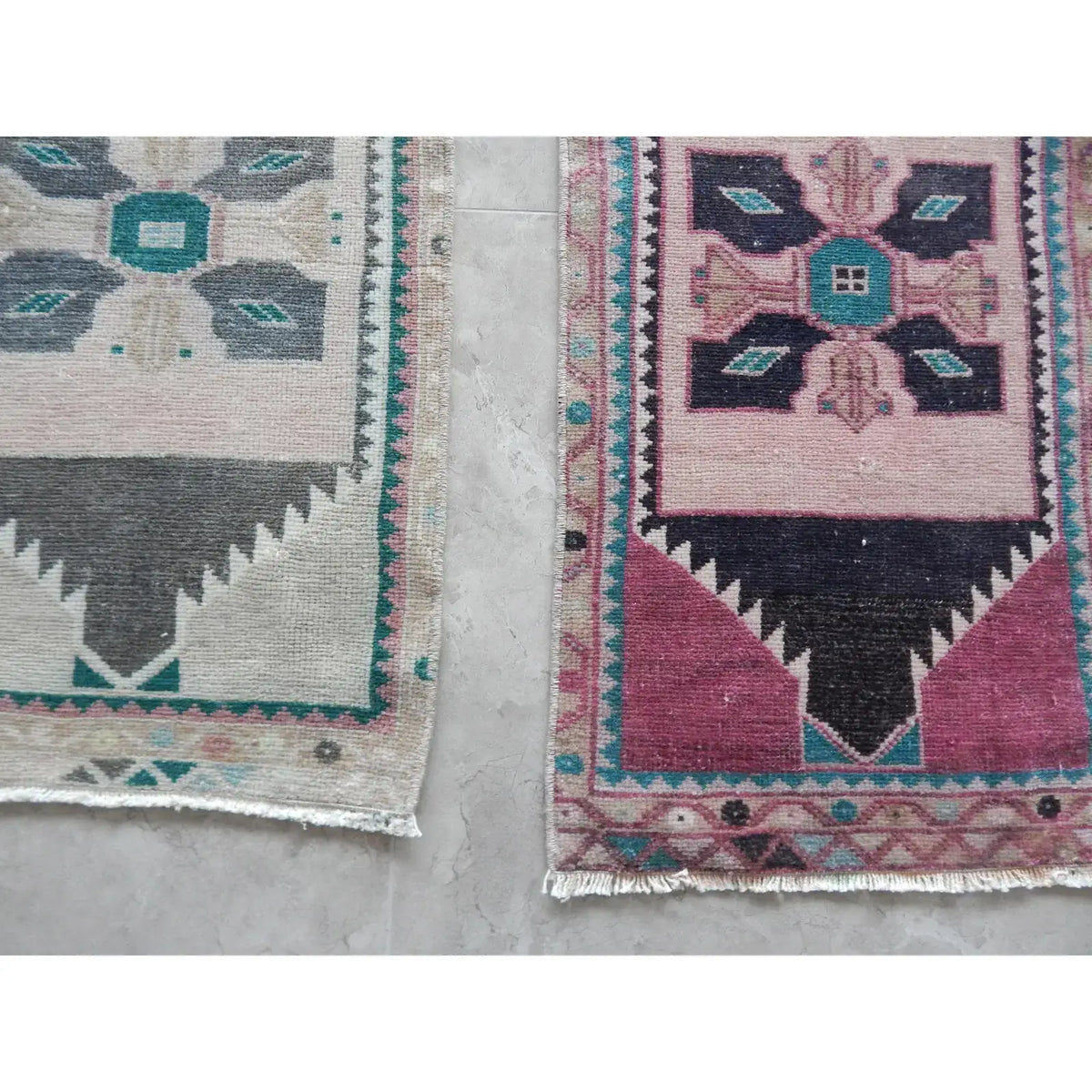 Vintage Uşak Yastık Halı 2'li Set 49 x 89 cm