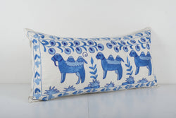 Deve Desenli Suzani Kırlent Kılıfı 30 x 60 cm
