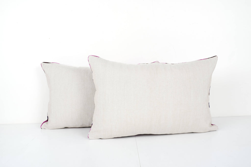 İpek Ikat Kadife Kırlent Kılıfı 2'li Set 40 x 60 cm