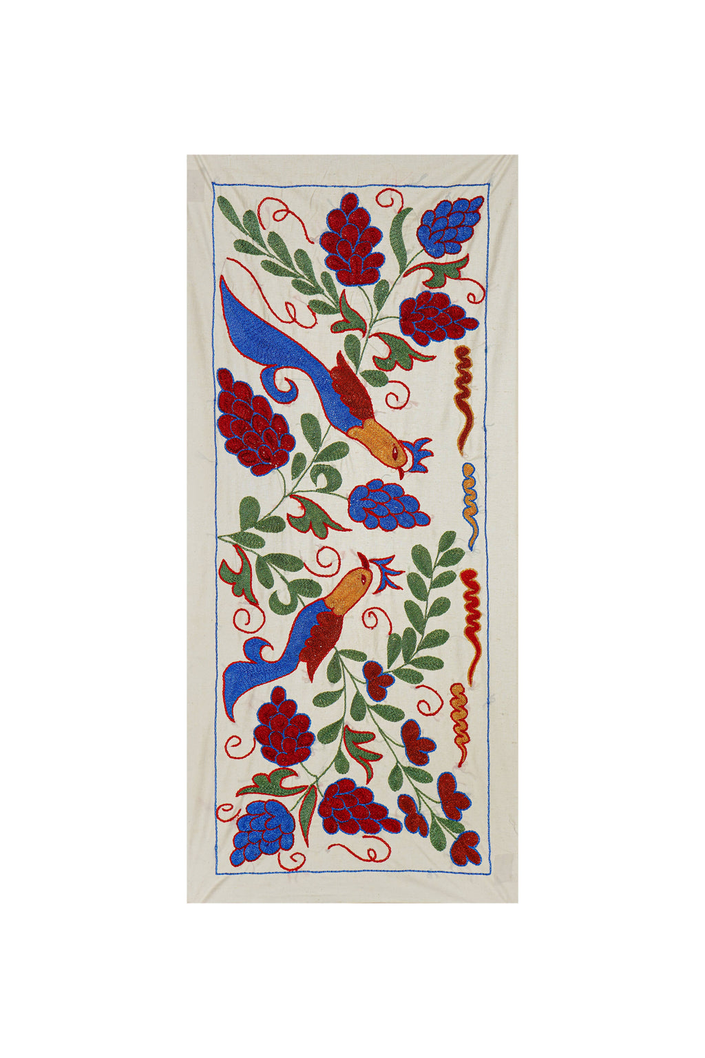 Kuş Desenli Suzani Duvar Örtüsü 44 x 96 cm
