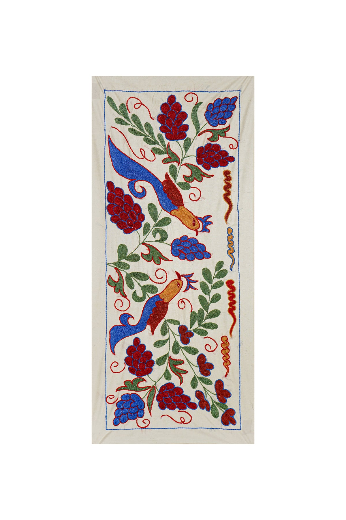 Kuş Desenli Suzani Duvar Örtüsü 44 x 96 cm