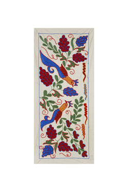 Kuş Desenli Suzani Duvar Örtüsü 44 x 96 cm
