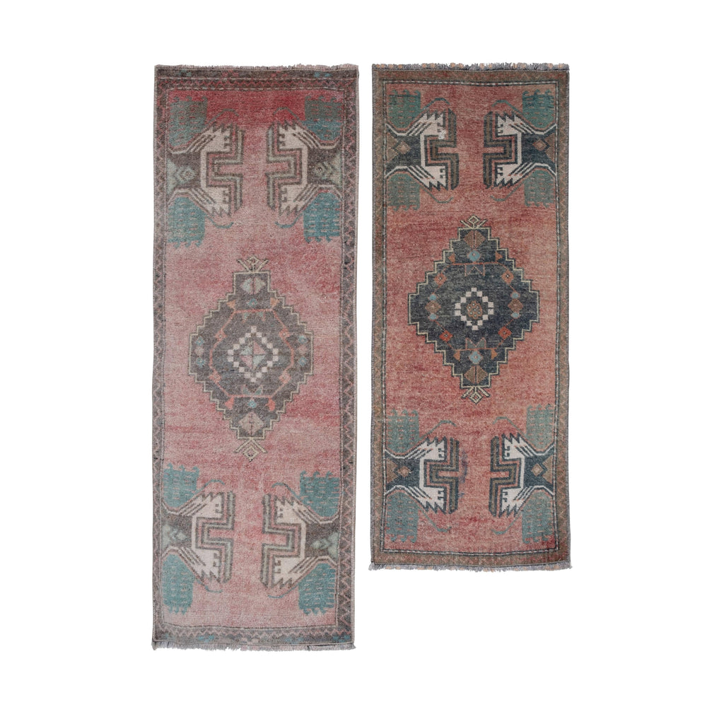 Vintage Uşak Yastık Halı 2'li Set 46 x 120 cm