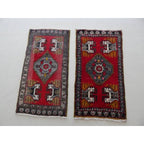 Vintage Türk Yastık Halı 2'li Set 53 x 104 cm