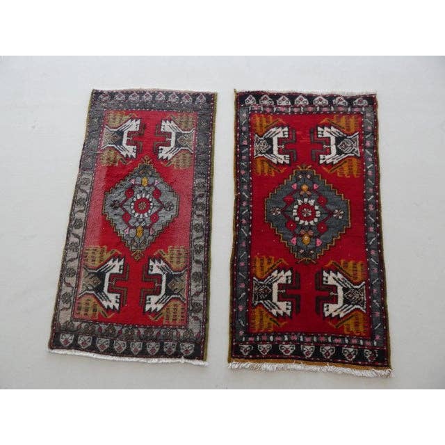 Vintage Türk Yastık Halı 2'li Set 53 x 104 cm
