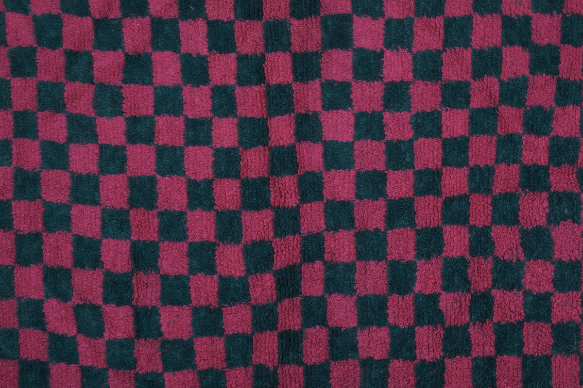 Vintage Türk Damalı Tulu Halı 144 x 190 cm
