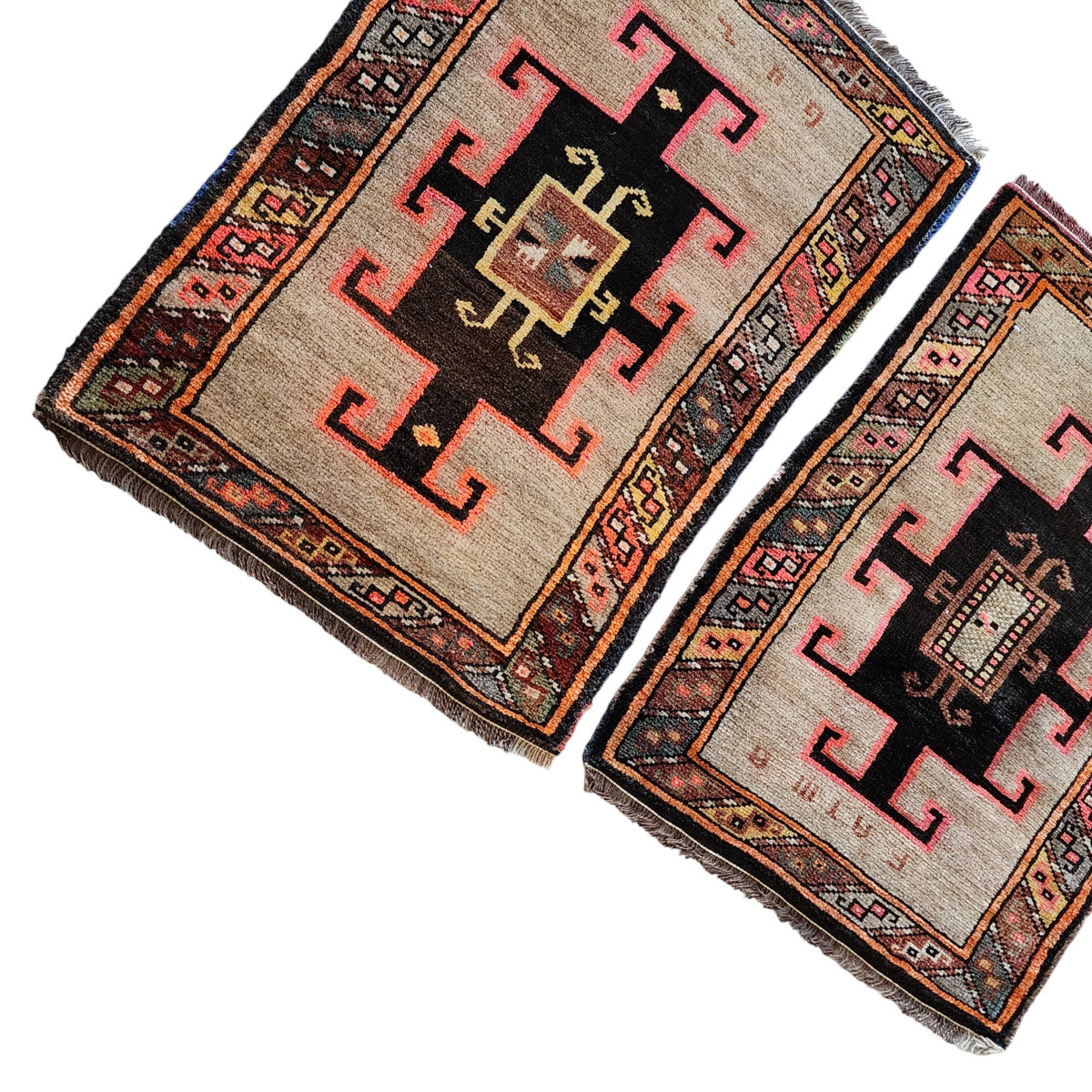 Vintage Uşak Yastık Halı 2'li Set 57 x 78 cm