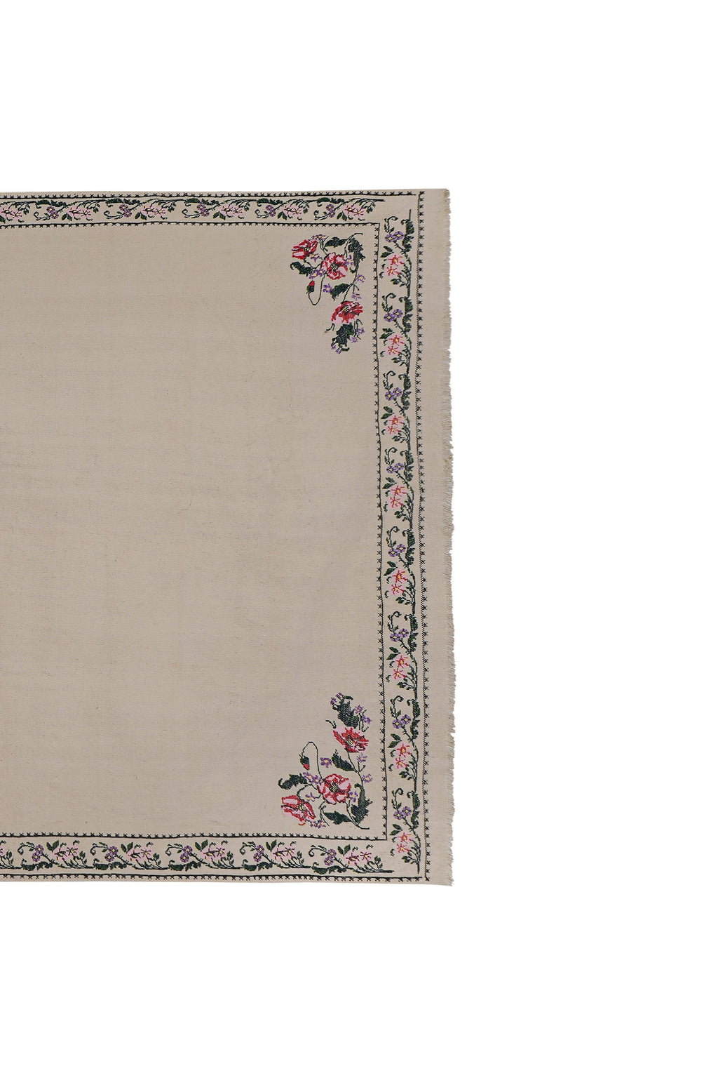 Vintage Aubusson Çiçek Desenli Kilim 160 x 250 cm