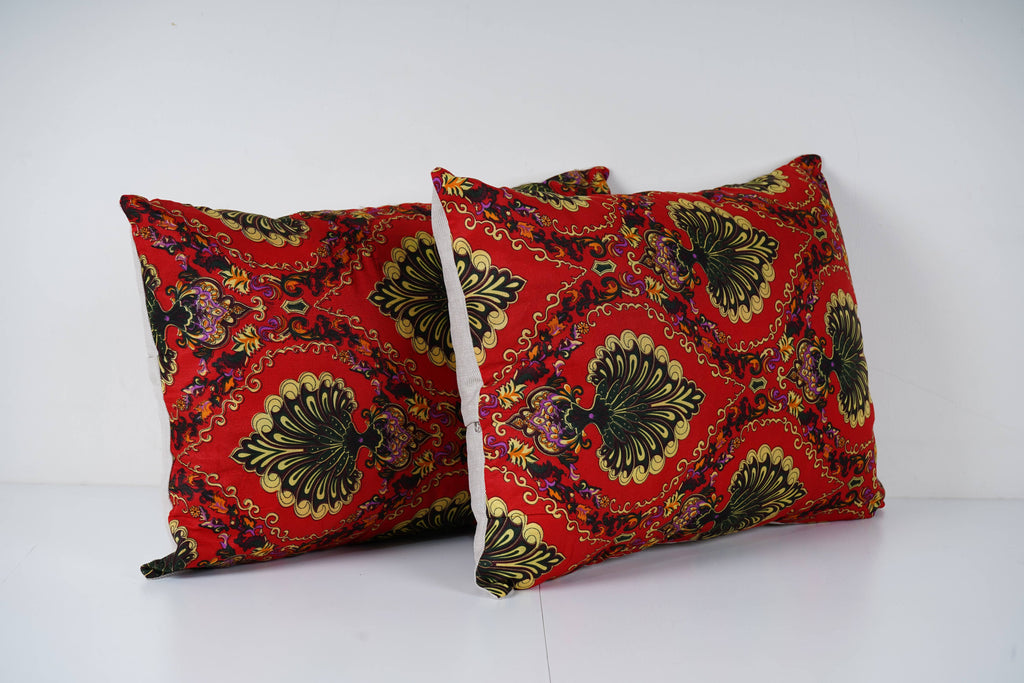 Özbek Baskılı Kırlent Kılıfı 2'li Set 40 x 57 cm