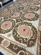 El İşlemesi Suzani Duvar Örtüsü 220 x 360 cm