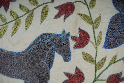 At Desenli Suzani Kırlent Kılıfı 45 x 88 cm