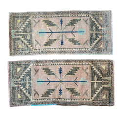 Vintage Türk Yastık Halı 2'li Set 50 x 115 cm