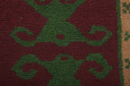 Vintage Türk Damalı Tulu Halı 121 x 156 cm
