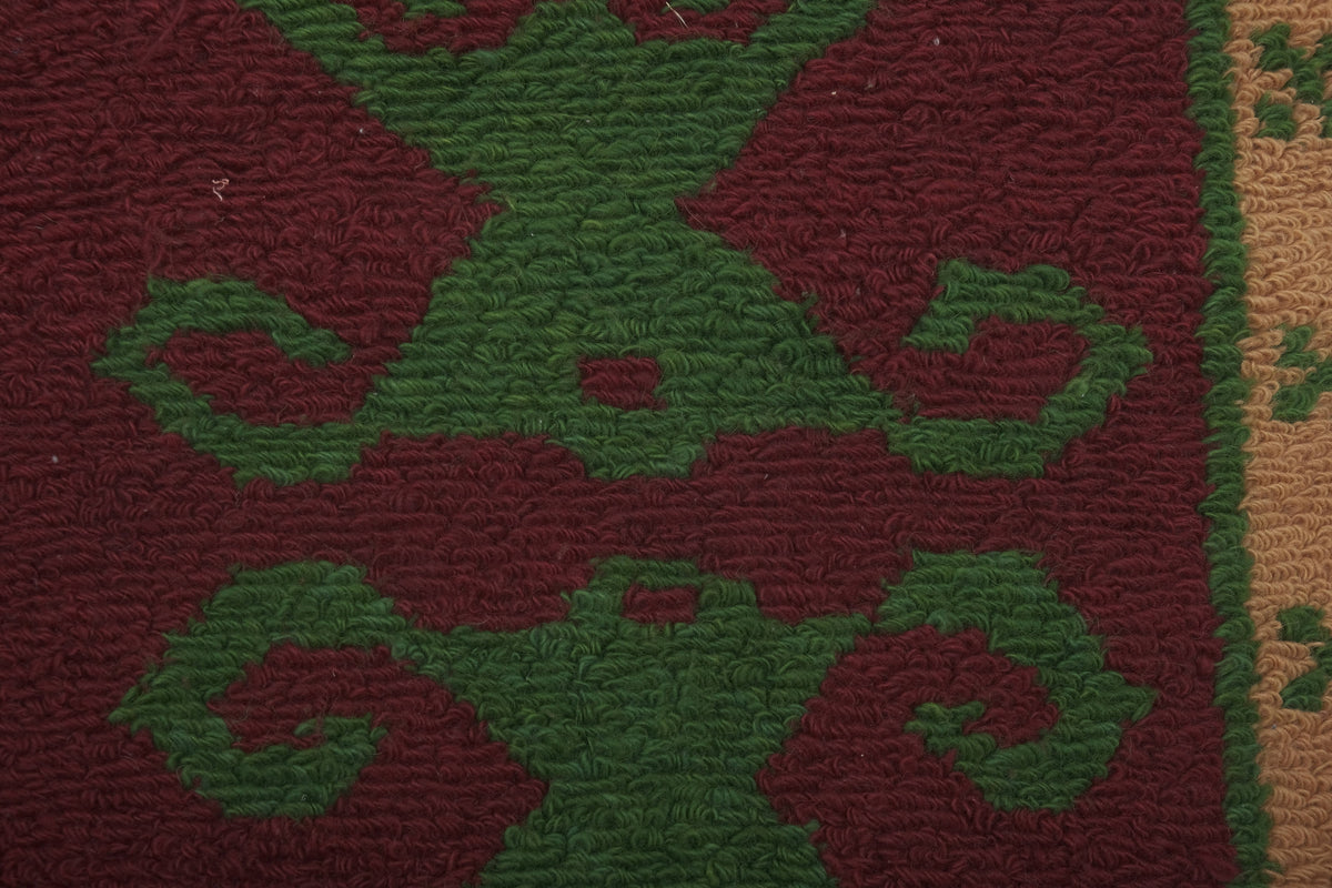 Vintage Türk Damalı Tulu Halı 121 x 156 cm