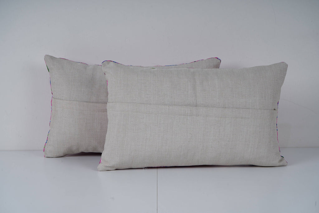 Özbek Baskılı Kırlent Kılıfı 2'li Set 28 x 47 cm