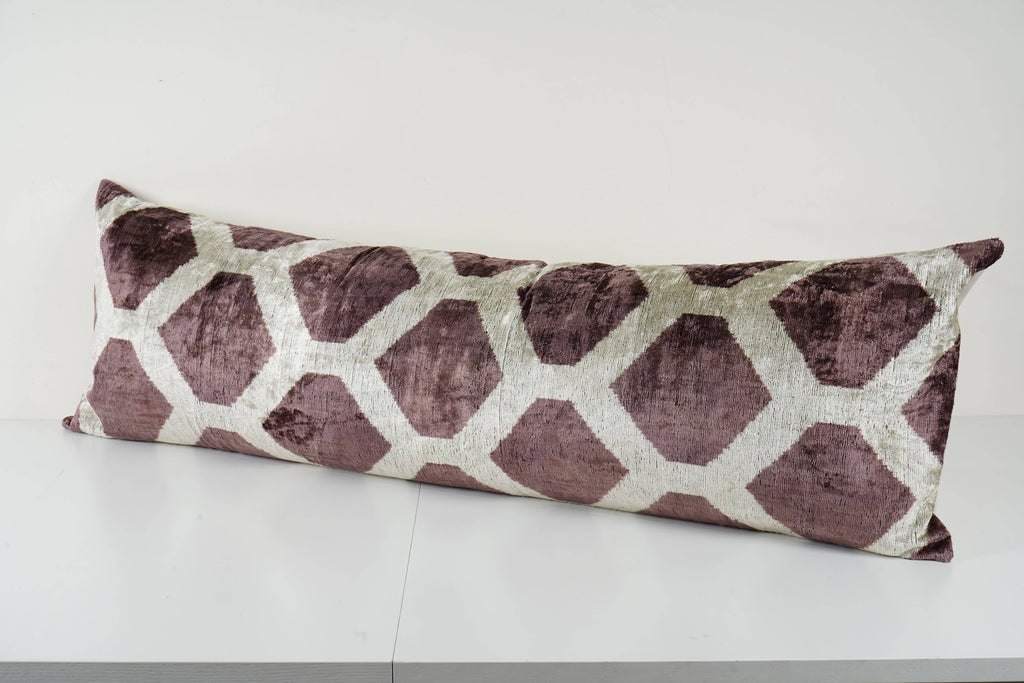 İpek Ikat Kadife Kırlent Kılıfı 40 x 125 cm