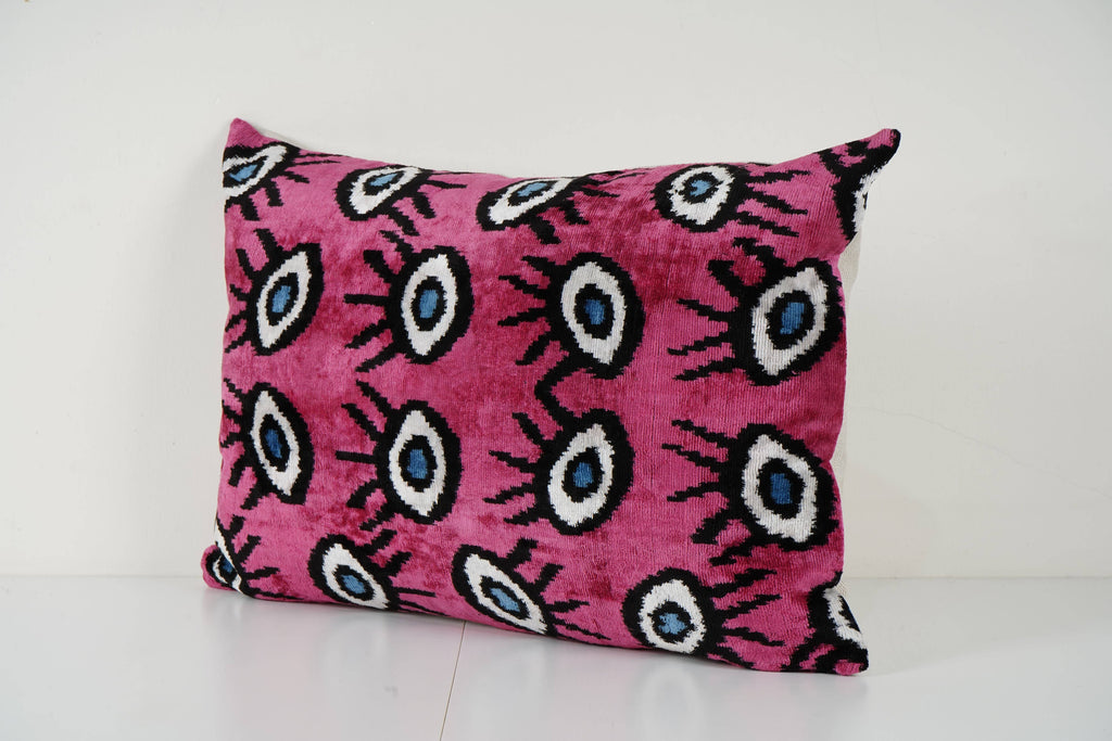 İpek Ikat Kadife Kırlent Kılıfı 40 x 60 cm