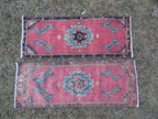 Vintage Türk Yastık Halı 2'li Set 43 x 112 cm
