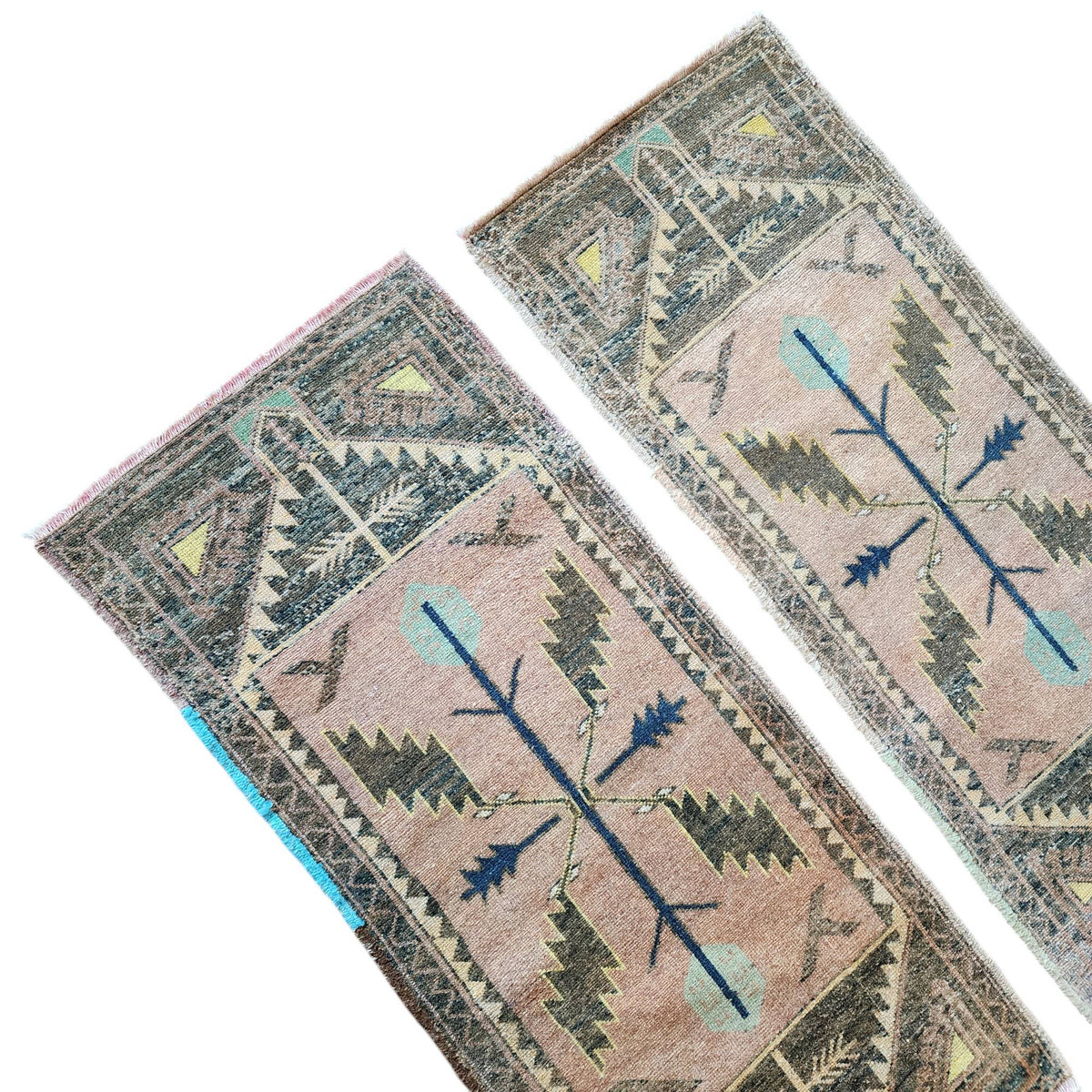 Vintage Türk Yastık Halı 2'li Set 50 x 115 cm