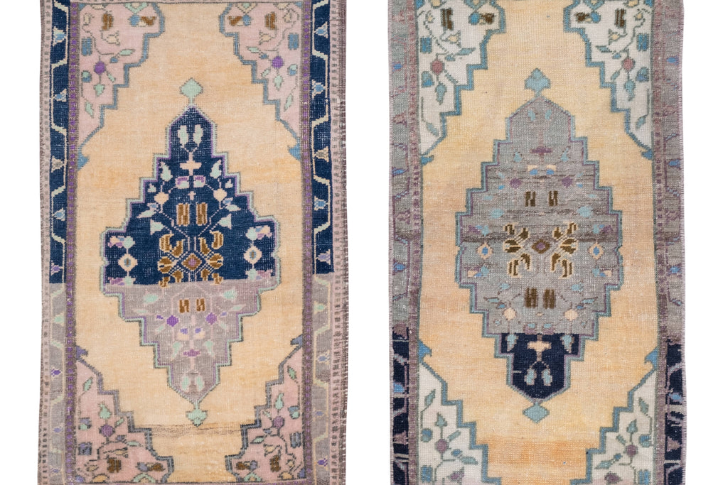 Vintage Türk Yastık Halı 2'li Set 50 x 100 cm