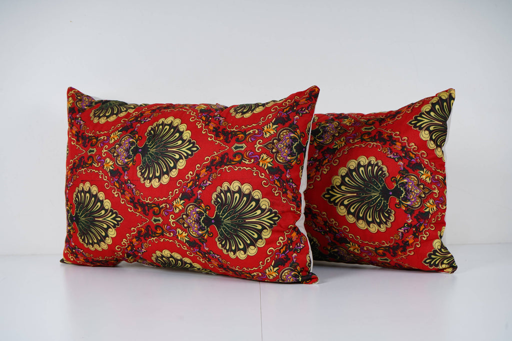 Özbek Baskılı Kırlent Kılıfı 2'li Set 37 x 57 cm