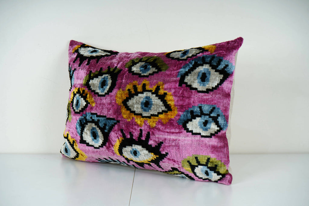 İpek Ikat Kadife Kırlent Kılıfı 40 x 60 cm