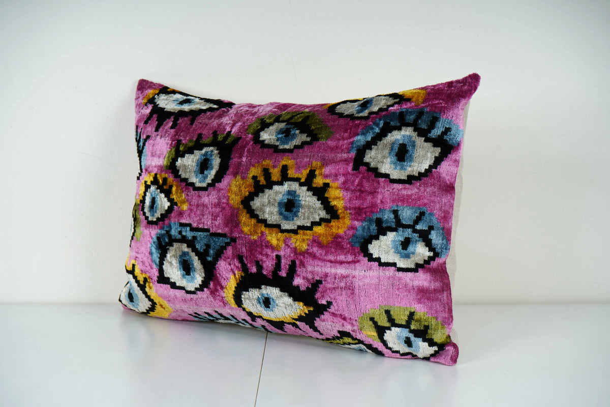 İpek Ikat Kadife Kırlent Kılıfı 40 x 60 cm
