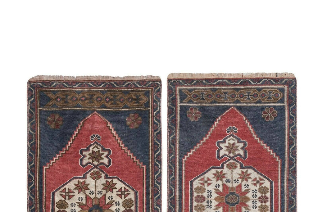 Vintage Türk Yastık Halı 2'li Set 57 x 97 cm