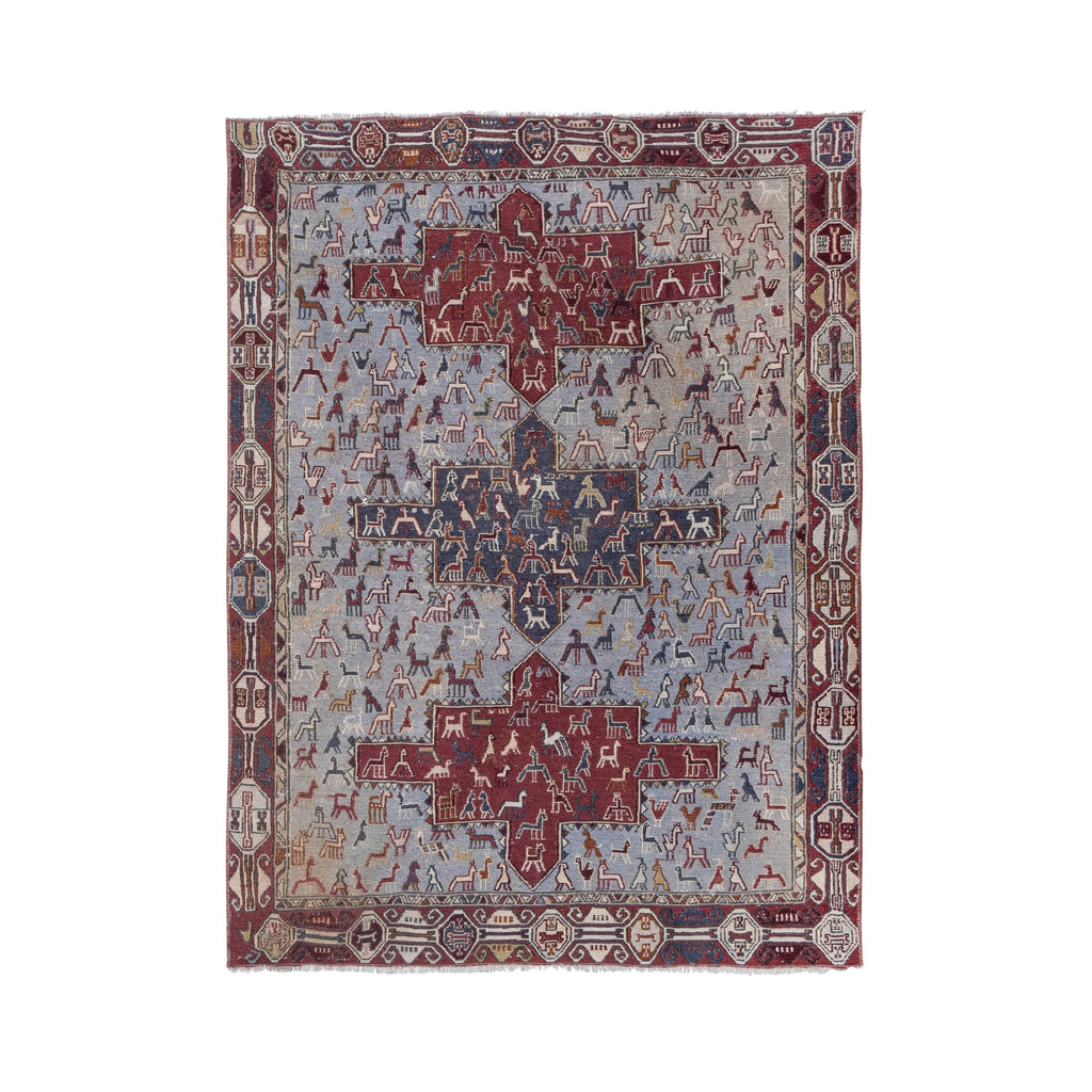 Vintage El İşlemesi Yastık Halı 108 x 145 cm