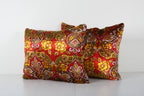 İpek Ikat Kadife Kırlent Kılıfı 2'li Set 45 x 55 cm