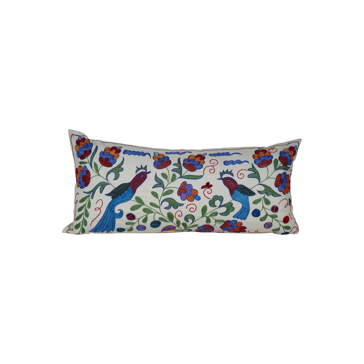 Kuş Desenli Suzani Kırlent Kılıfı 40 x 85 cm