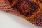 Vintage Türk Damalı Tulu Halı 116 x 162 cm