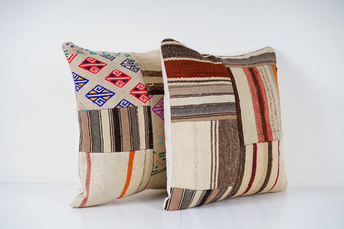 Kilim Kırlent Kılıfı 2'li Set 50 x 50 cm