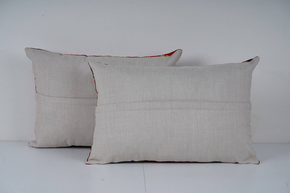 Özbek Baskılı Kırlent Kılıfı 2'li Set 40 x 57 cm