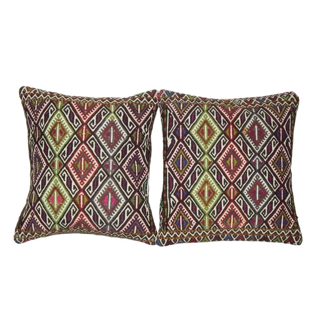 Kilim Kırlent Kılıfı 2'li Set 40 x 40 cm