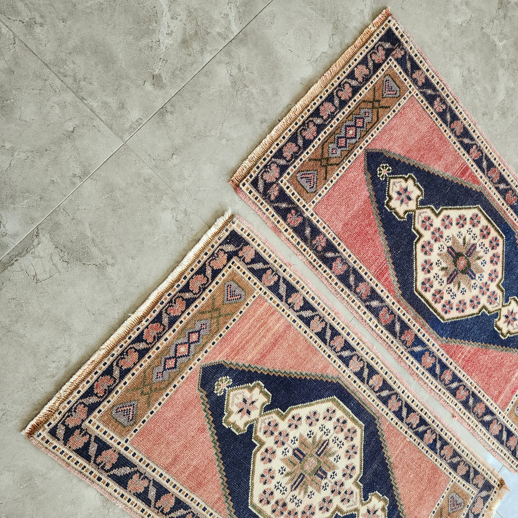 Vintage Uşak Yastık Halı 2'li Set 57 x 100 cm