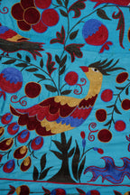 Tavus Kuşu Desenli Suzani Duvar Örtüsü 103 x 183 cm