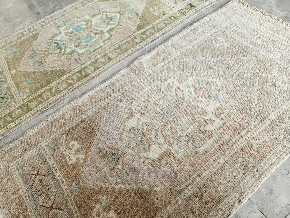 Vintage Türk Yastık Halı 2'li Set 50 x 99 cm