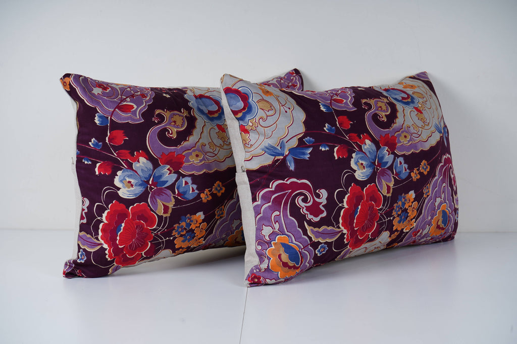Özbek Baskılı Kırlent Kılıfı 2'li Set 37 x 55 cm