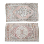 Vintage Türk Yastık Halı 2'li Set 54 x 97 cm