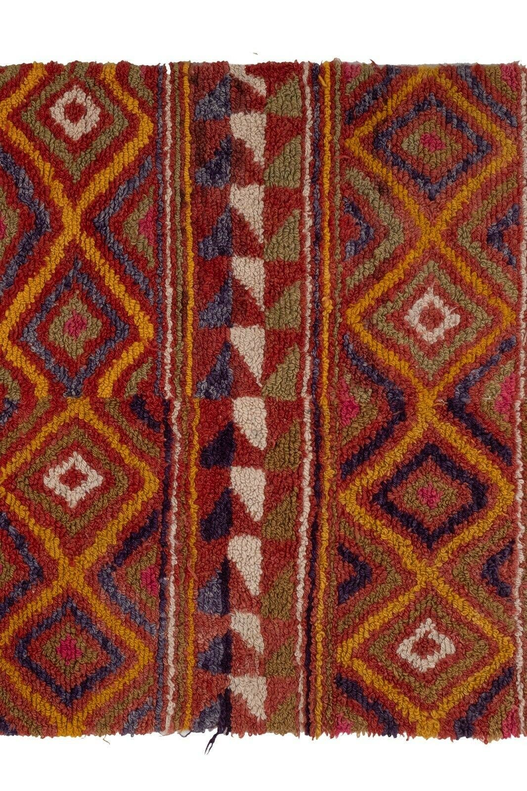 Vintage Türk Damalı Tulu Halı 116 x 162 cm