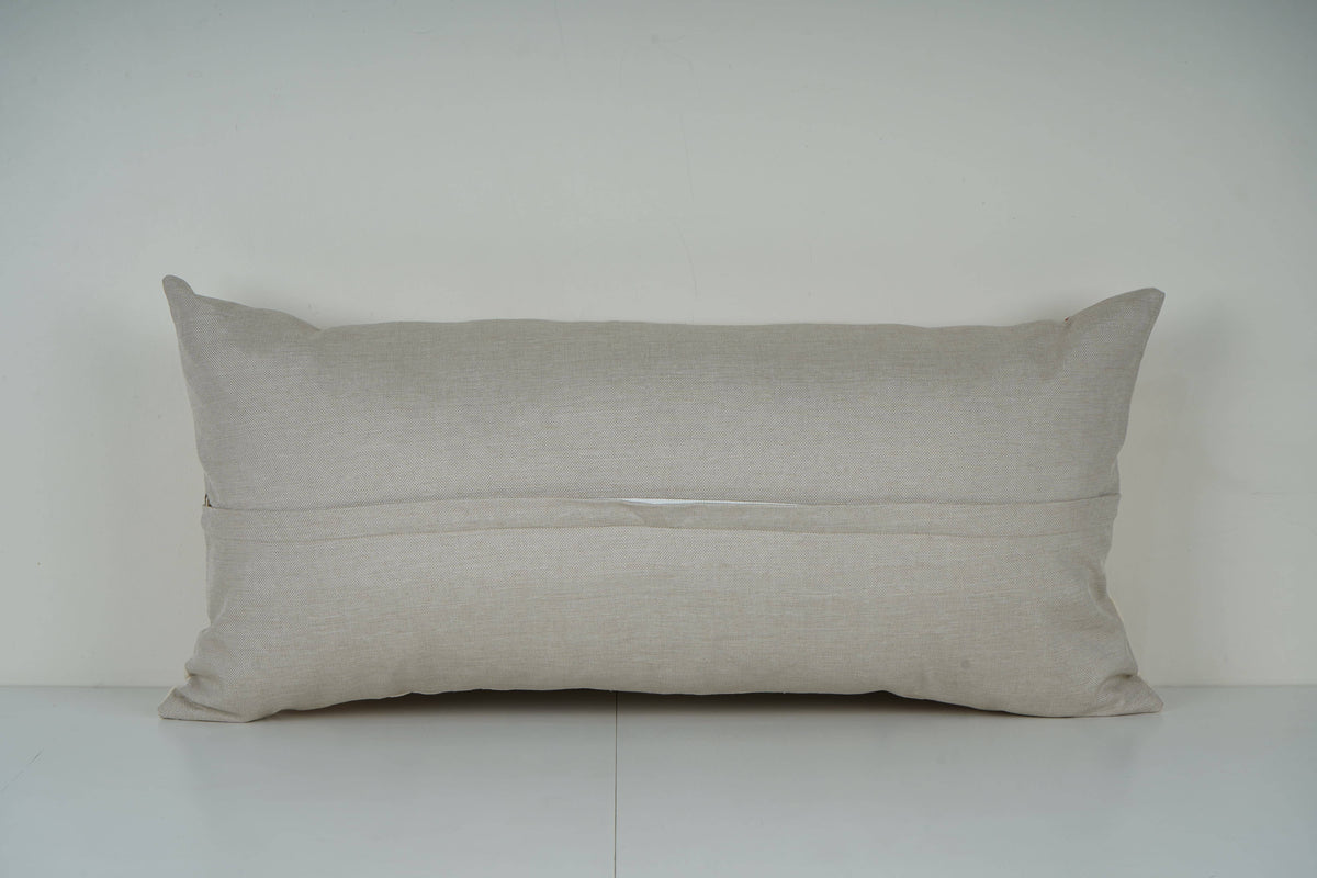 Tavus Kuşu Desenli Suzani Kırlent Kılıfı 40 x 85 cm