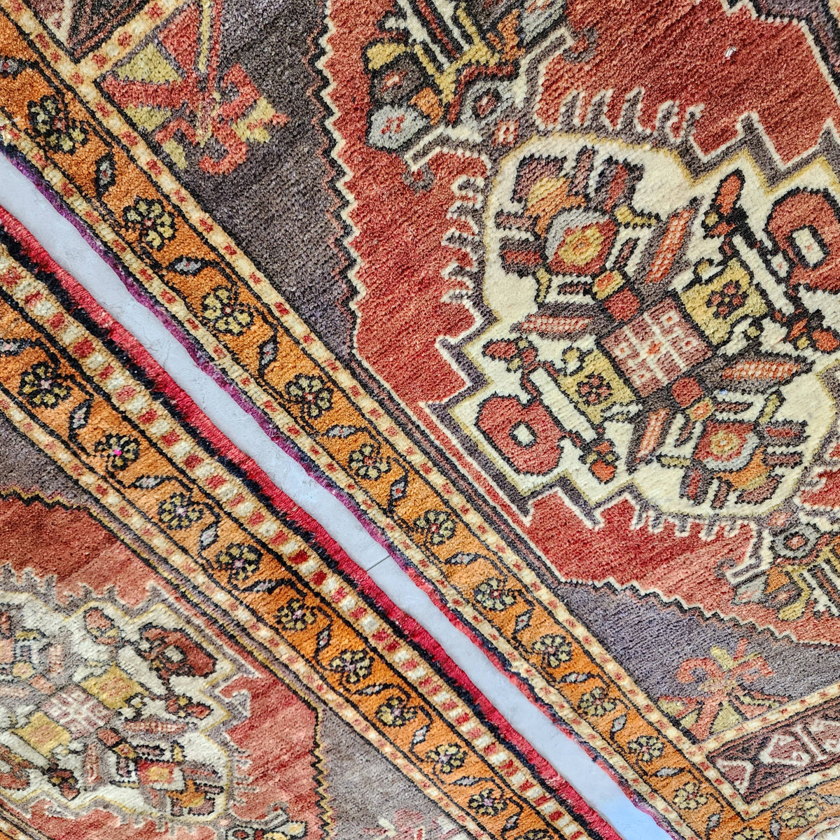 Vintage Uşak Yastık Halı 2'li Set 52 x 93 cm