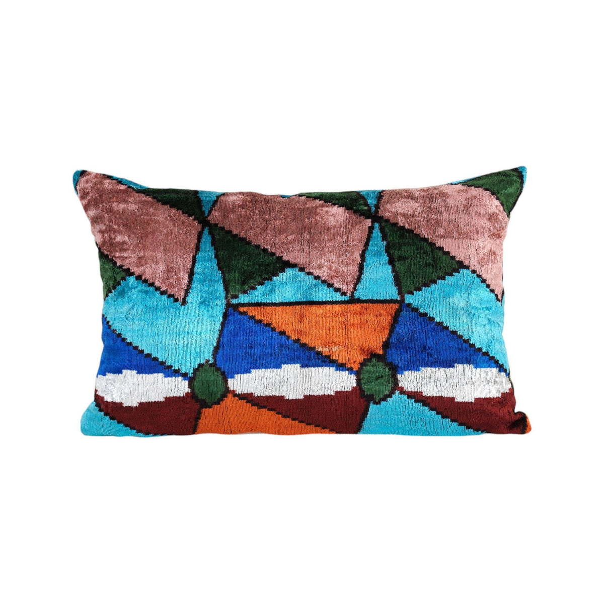İpek Ikat Kadife Kırlent Kılıfı 40 x 60 cm