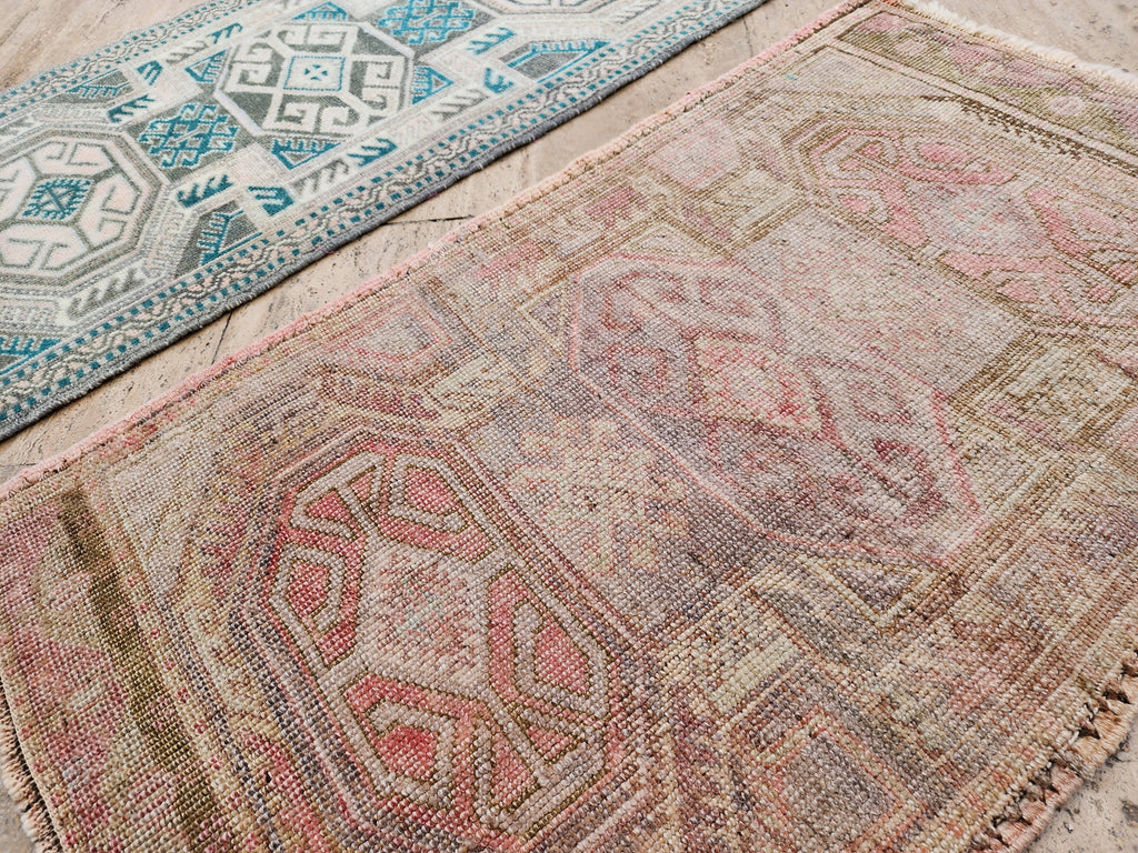 Vintage Türk Yastık Halı 2'li Set 55 x 92 cm