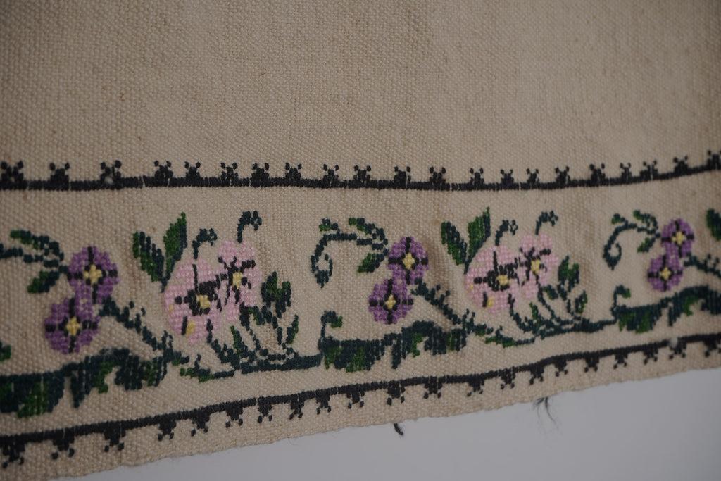 Vintage Aubusson Çiçek Desenli Kilim 160 x 250 cm