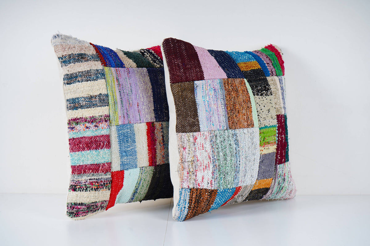 Patchwork Kırlent Kılıfı 2'li Set 50 x 50 cm