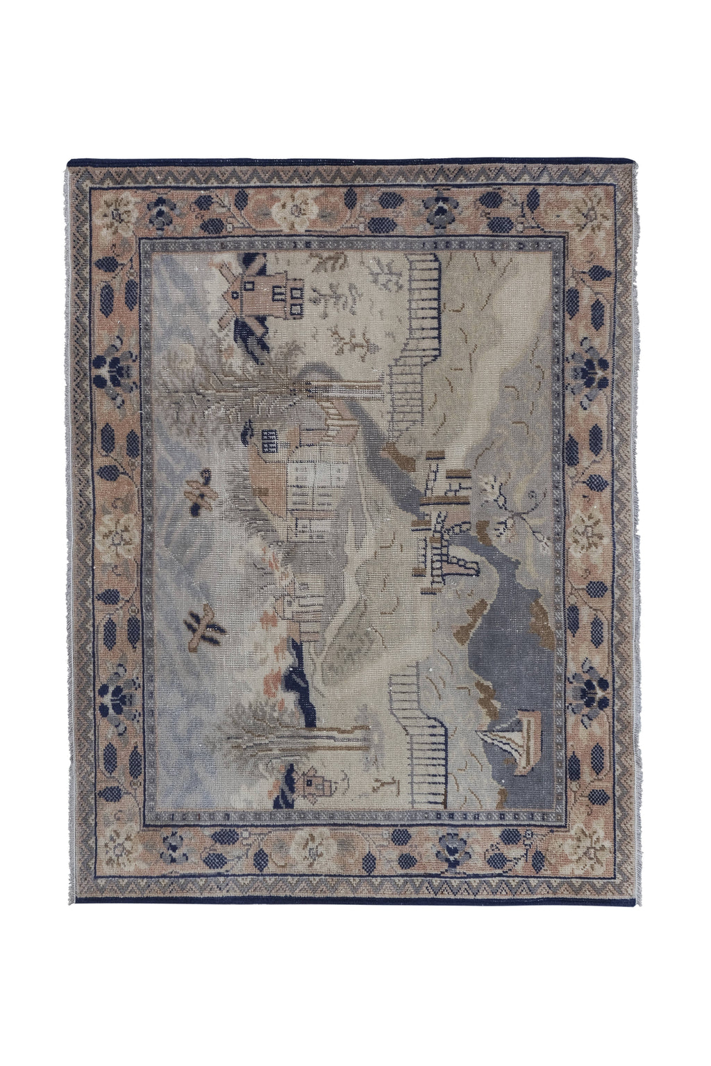 Vintage El İşlemesi Halı 110 x 145 cm